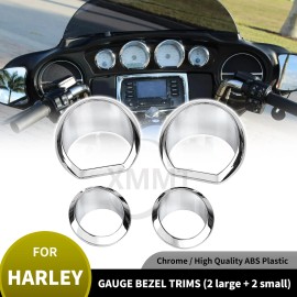 Unbranded Chrome Gauge Bezel Trims For Harley Electra Street Glide FLHT FLHTK FLHTP FLHX