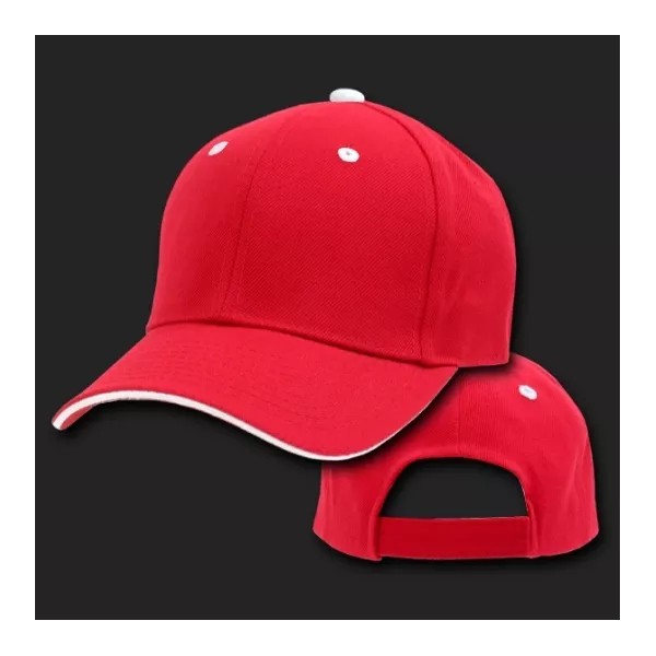 Decky Red & White Sandwich Visor Bill Blank Plain Solid