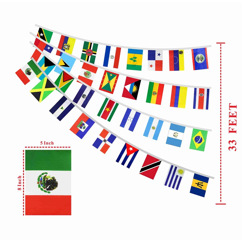 XCFH Latin America Flags Banner Small Latino String Bunting Flags
