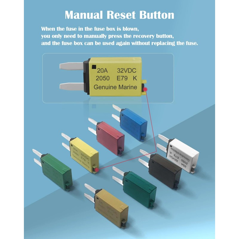 Nerites Mini Blade Fuses 5A-30A Resettable Assortment Kit for Automotive