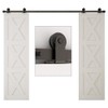TSMST 12FT Sliding Barn Door Hardware Kit for Double Wood