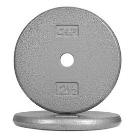 CAPHAUS Grey Standard Solid Cast Iron Weight Plates 1-inch Center Hole for Standard Barbell & Dumbbell Handles Size available in 1.25/2.5/5/7.5/10/12.5/25 & 50 LB Multiple Options