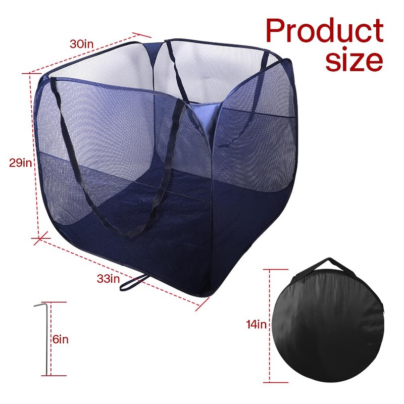 PAMISO Mesh Pool Toy Storage Bin, Large 30"x30"x27" Net Pool