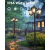 73 Inch Aluminum Solar Lamp Post Light, Outdoor Waterproof IP65
