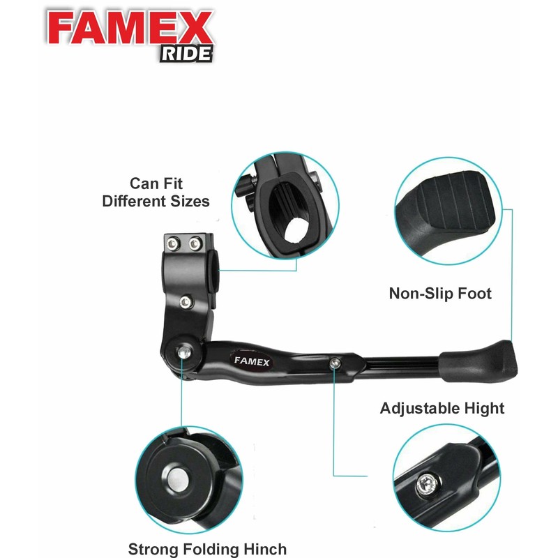 FAMEX RIDE® Heavy Duty Adjustable Mountain Bike Bicycle Kickstand