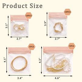 Hapforever 30PCS EVA Anti Tarnish Jewelry Storage Bags, Small Travel Jewelry Bags Clear Jewelry Zipper Bags for Ring Earrings Chain Bracelet for Selling, No Yellowing and No Odors (Mix Sizes)
