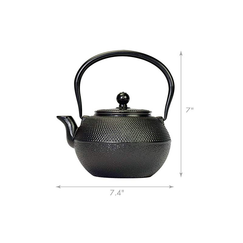 Primula Black Hammered 40 Ounce Cast Iron Teapot
