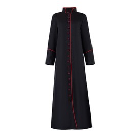 Men's Cassock Choir Cassock Church Robe Minister Robe Clergy Pulpit Liturgical Black Handmade (M)