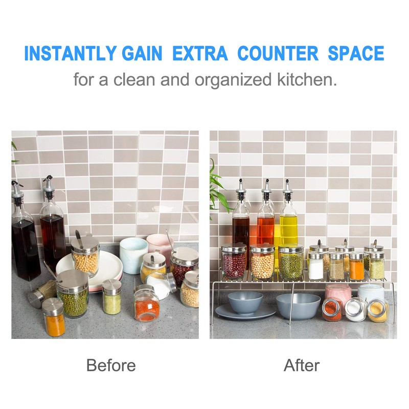 Tomorotec Space-Saving Stainless Steel Storage Rack, 12.8-22.8 in, Silver, Easy