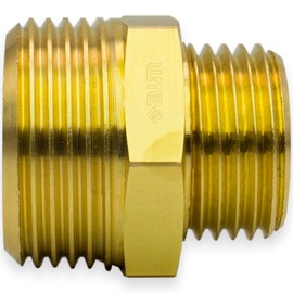 Reduced Nipple Double Nipple Reducing Nipple Fitting Hose Connection Pipe Fitting Outlet Adapter Screw Fitting Thread Fitting Hexagonal Industrial Quality - Made in Italy (Brass, 1 Inch Male x 3/4