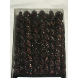 Holiday Time 24 Glitter Icicle Chocolate Brown Christmas Tree Ornaments