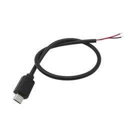 EAHOSUCC Single 22AWG Short Micro USB Pigtail 2 Wire Power Cable,0.3M/1FT 5V 3A Micro USB Male 2 Pin Bare Wire Open End Extension Connectors for DIY Cord