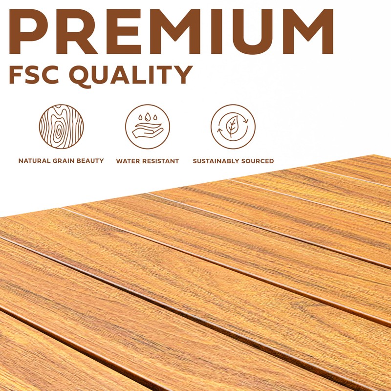 Melino Wooden Folding Outdoor Side Table 18x16x16 in, FSC Certified