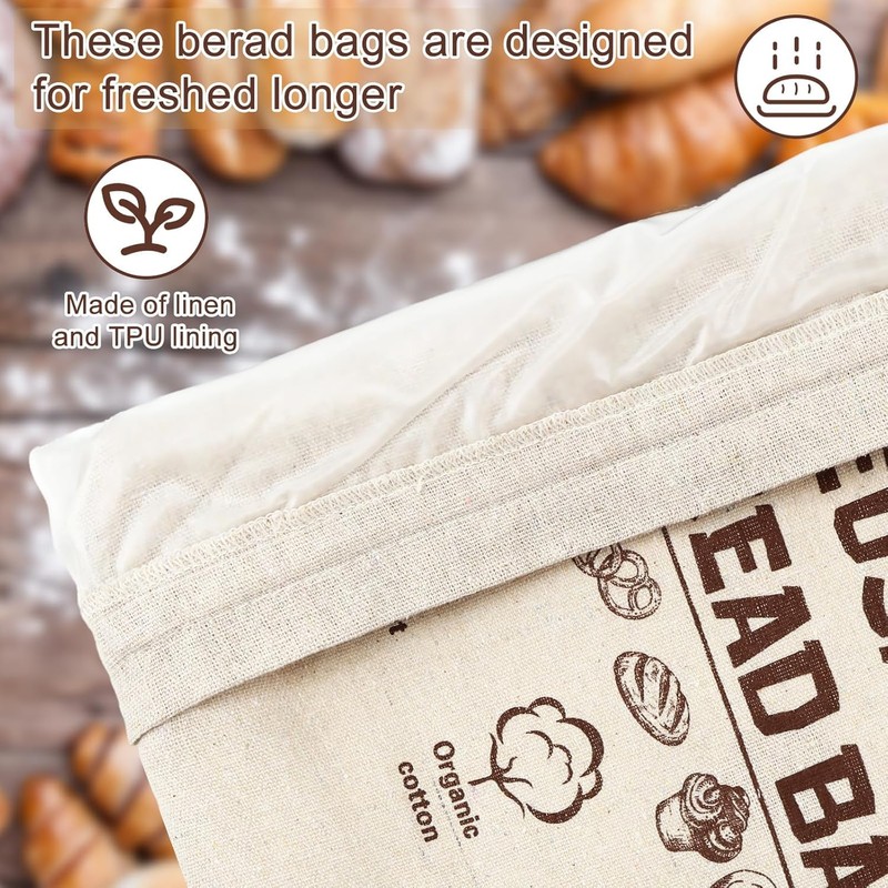 1/2 Pack Plastic Lined Bread Bags for Homemade Bread 13