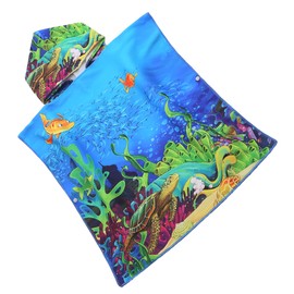 FEBE Bath Poncho Children's Ocean Bath Towel with Hood Bathrobe for Toddlers, Ocean 3