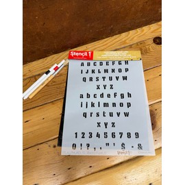 Stencil1 Rocky Font Letter Stencils 1/2" - Letters & Numbers - Uppercase & Lowercase Alphabet - Painting, Drawing, Wood, Vinyl & Crafts 8.5” x 11”