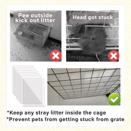 KEYIDE 12 Pcs Urine Guard for Rabbit, Guinea Pig, Ferret - Transparent 12' x 10' Plastic Sided Liner Cage Accessories Prevent Scatter