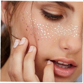 5 Imágenes De Tatuaje Temporal De Cara Metálica Dorada Y Plateada Pegatina De Maquillaje De Pecas Bloqueadas A Prueba De Agua Pegatina Para Ojos Para Mujeres Y Niñas