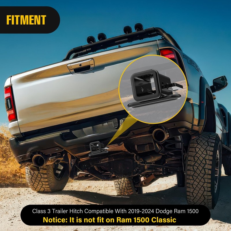 Nilight 2 Inch Rear Trailer Hitch Receiver Class 3 Tow