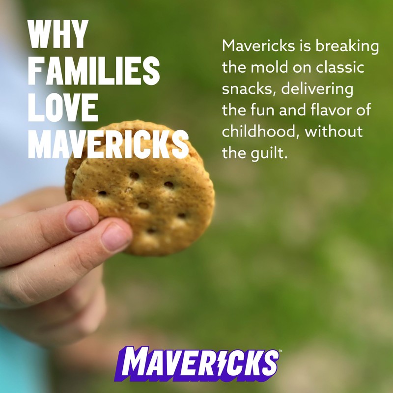 Mavericks Sandwich Crackers Cheddar - Cheese Filled Whole Grain Sandwich