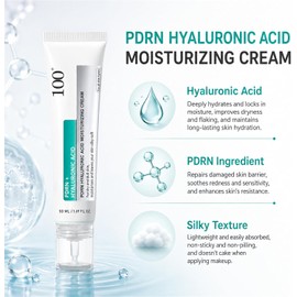 Hyaluronic Acid 100 Moisturizing Cream, Lightweight Hydrating Facial Cream for Glass Skin Glow, Non-Greasy Daily Moisturizer for Dry Sensitive Combination Skin, Am Pm Skin Care