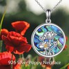 Vadmans Poppy Necklace 925 Sterling Silver Necklace with Birth Flowers