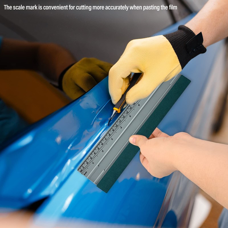 FOSHIO 12 Inch Felt Squeegee for Vinyl wtih Ruler 30CM