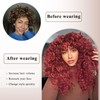 Lizzy Burgundy Curly Wig with Fringe for Black Women, Long