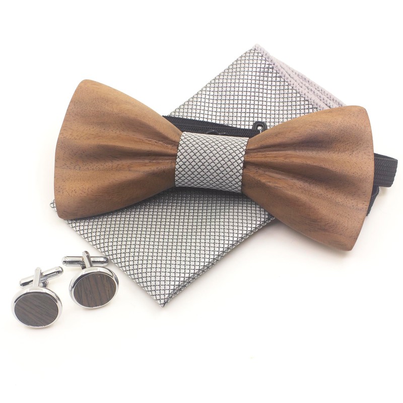 Cyriacus Wooden Bow Tie Set Men's Wooden Bow Tie Set