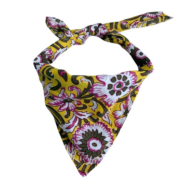 Third Eye Export 100% Cotton Hand Block Printed Black Bandana