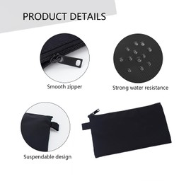 YONBEN Money Bank Deposit Bag Zipper Lightweight Money Holder and Pencil Bag Nylon Waterproof Coin Replacement Bag, Black