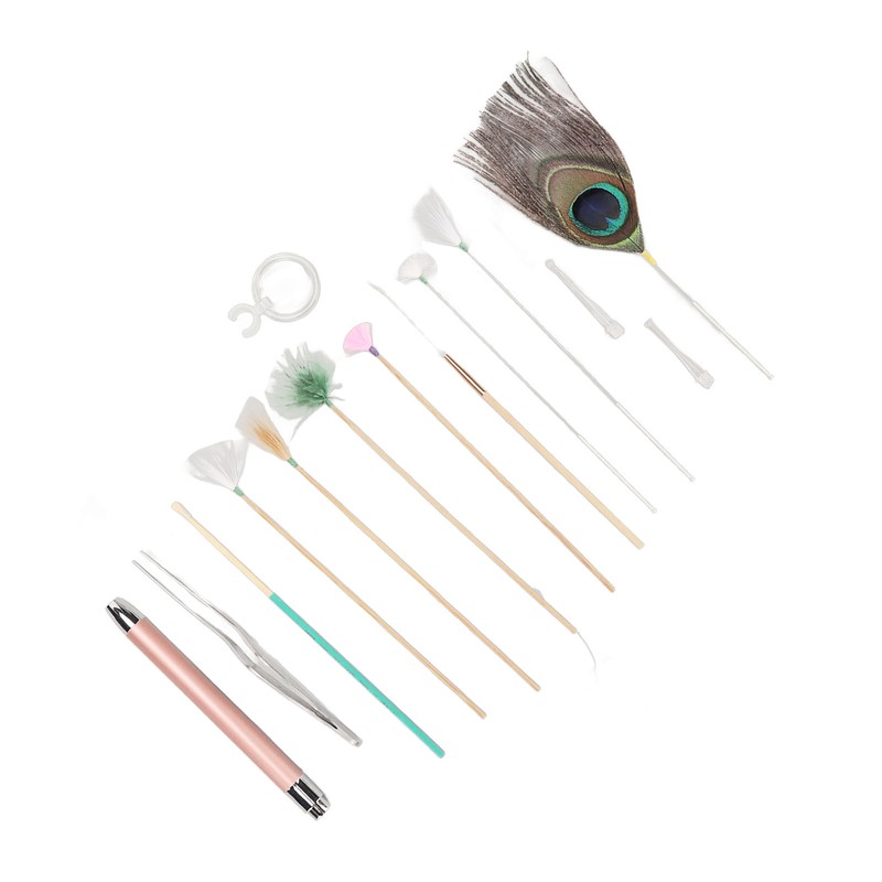 Earwax Remover Massage Set 8 Feather Stick Relieve Fatigue Professional