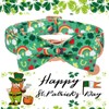 DOGWONG DOGWONG Green Lucky Clover Shamrock Dog Collar with Bowtie,