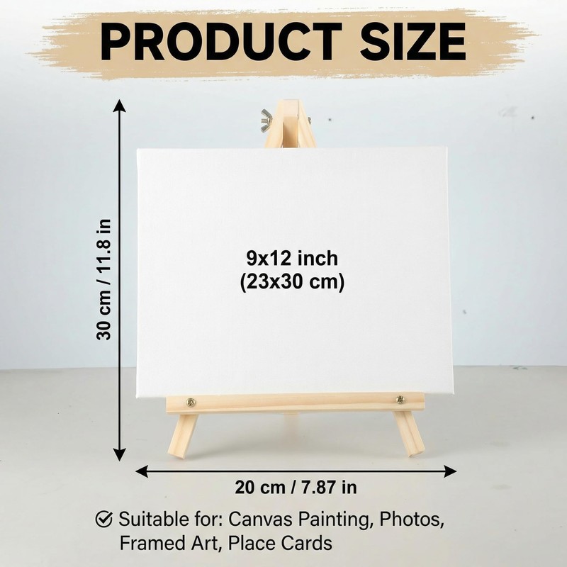 4 Pack Tabletop Wooden Easels, 11.8 Inch Adjustable Foldable