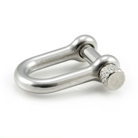 Set of 3 Shackles Made of Steel, Silver, with High-Quality Screw Clasp, for Paracord Bracelets, Cords etc., 33 mm x 19 mm (Size M), U Shape - Brand Ganzoo