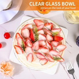 YUBAMIN Large Trifle Bowl Glass, Morden Design Clear Glass Salad Bowl with Lid 125oz, Salad Serving Bowl for Laying Ice Cream Cakes, Cupcake, Salad, Fruit, Microwave & Dishwasher Safe