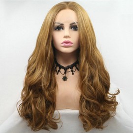 xiweiya Wigs Mixed Brown Wigs Synthetic Brown Lace Front Wigs Natural Straight Hair Wigs For Women Heat Resistant Fiber Hair Wigs Long Wigs Free Parting Wigs 24"