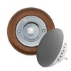 Modern Living Round Wireless Doorbell in Mahogany and Brushed Nickel - Nickel Press - Standard Plug in F5S