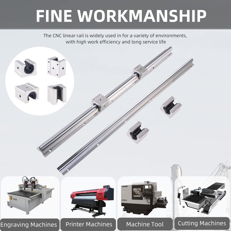 ANWOK Linear Rails and Bearings Linear Rail Guide 2X SBR12-1000mm
