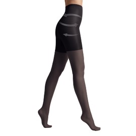 Conte Body Shaping Semi Opaque Compression Tights Pantyhose Control 40 Den, Black (Nero), Medium