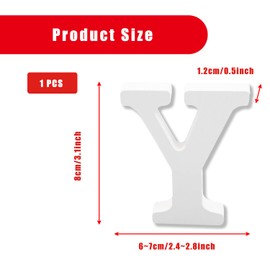 Bojueshaw White Wooden Letters,4 Inch Standing Alphabet,DIY Paintable Letters for Arts & Crafts,Home Decor, Weddings & Parties(Letter Y)