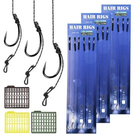 HEKOBAG Carp Hair Rig Braided Line Wire 8340 Carp Rig Bait Hook Swivel Hook Carbon Steel End Piece Accessory for Carp Fishing