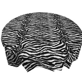 Zen Creative Designs Cotton Animal Zebra Print Tablecloth Table Decor Kids Party Events Animal Print Decor (58" x 108", Black and White)