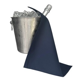 BOTTLECLOTHS - Catering Collection, Bottle Cloths for Ice Buckets, Polycotton, 42 cm, Corner Hole, Stitched Circle (Navy, Pack of 5)