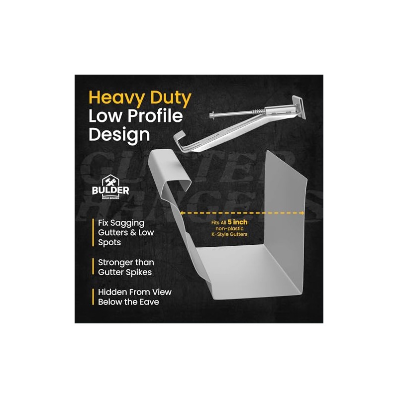 Quick-Screw 5" Gutter Hangers - Heavy Duty Hidden Gutter Brackets
