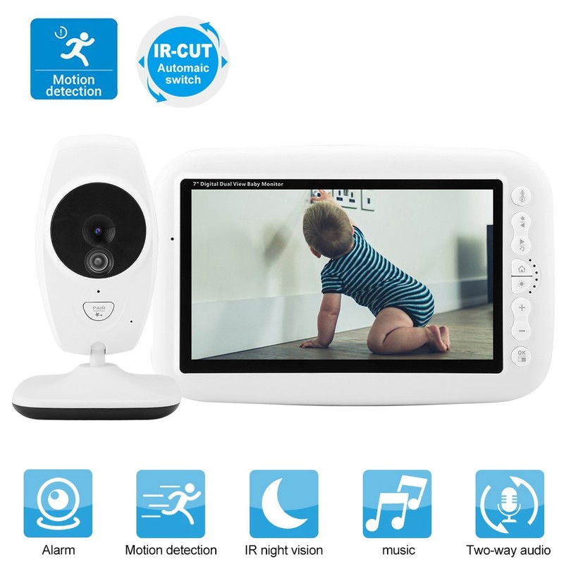 7 Inch 720P IR Camera Wireless Baby Intercom Monitor