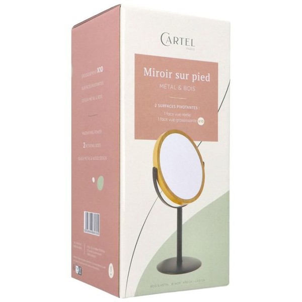 Vitry  Miroir sur Pied Métal & Bois Grossissement x10 Cartel