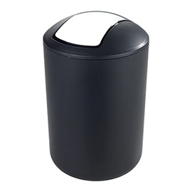 Cosmetic Bin with Swing Lid, Bathroom Bin, Shatterproof in Various Colours, 6.5 Litres (Black)