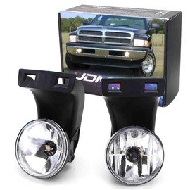 iJDMTOY Complete Set Fog Lights Foglamps with 880 Halogen Bulbs Compatible with 2nd Gen 1994-2001 Dodge RAM 1500, 1994-2002 RAM 2500 3500
