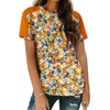 Cute Flower Print Crew Neck Shirt for Women Summer Casual